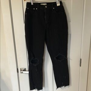 Abercrombie & Fitch Black Distressed Ankle Jeans